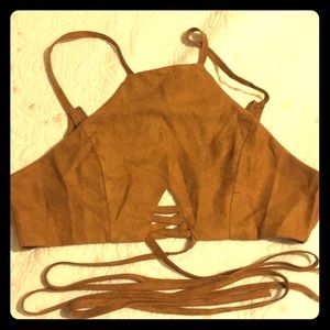 Brown crop top
